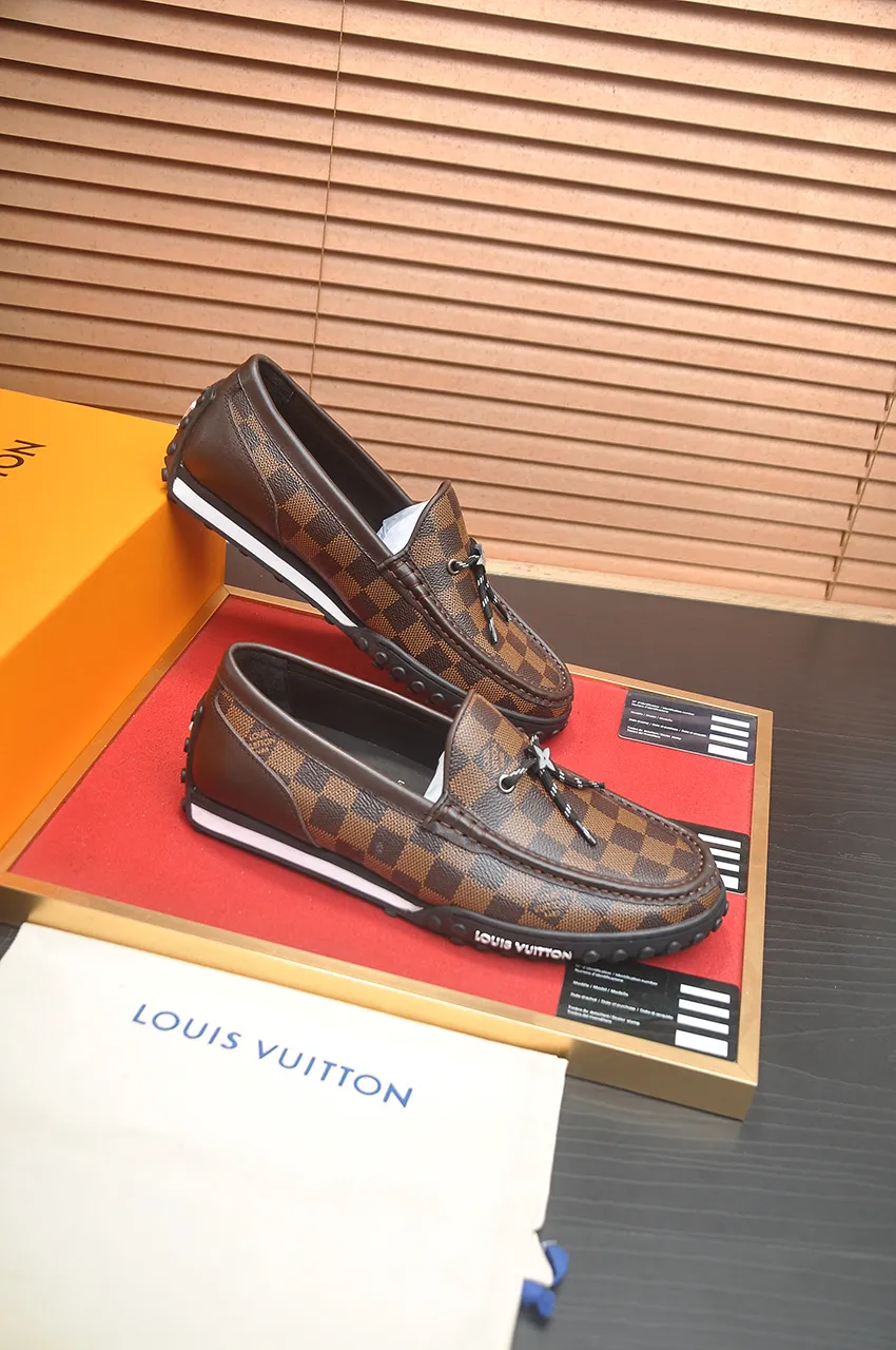 Men's men's shoes💰660💶[LOUIS VUITTON] (original order) new style🍀LV Louis Vuitton* - top version of LV classic beanie shoes! Made of imported original single cowhide, original leather side strips and wear-resistant rubber outsole! High quality products! Code number 39-45 (45 customized)